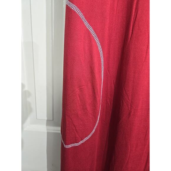 EKOUAER 54" Long Nightgown 2 Tone Red&Gray LG Buttery Soft, Silky Feeling NWT - Picture 6 of 8